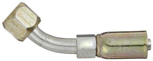 Image of EATON Weatherhead Coll-O-Crimp 04E-685 45 Degree Female Swivel Tube Elbow Fitting, SAE 37 Degree, AISI /SAE 12L14 Carbon Steel, 1 /4 inch Hose ID, 5 /16 inch Tube Size