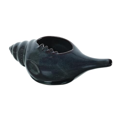 Image of Leak Proof Durable Ceramic Neti Pot with Nostril Plugging Support Better Capacity Holds 300 ml Spill Proof with Comfort Grip Lead Free Microwave Dishwasher Safe (Black)