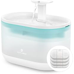 Dispensador Petlibro PETLIBRO Fuente de Agua para Gatos, 2,1 l, Ultra Silenciosa con 4 filtros y 4 esponjas, dispensador de Agua Gato con Dos Modos de Flujo, Fuente para Animales sin BPA, Nivel de Agua Visible