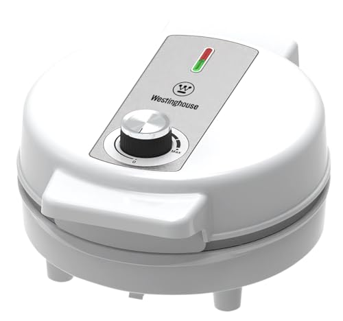 Image of Westinghouse Simple Life 1000W Electric Waffle Maker 4 Slice | 8 Inch Plates, Quick Heating, Compact Design| Electric Waffle Iron With Non-Stick, Dual Side Plate | 2 Years Warranty (Wkwmsl402, White)