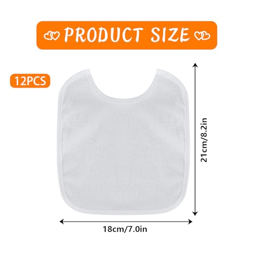 ALAHUGYEF Baby White Bib for Painting 12 Pcs Waterproof Cotton Baby Bibs for Boys Girls Dribble Drool Burping Bibs for Feeding Teething Shower Party Gifts - Image 2