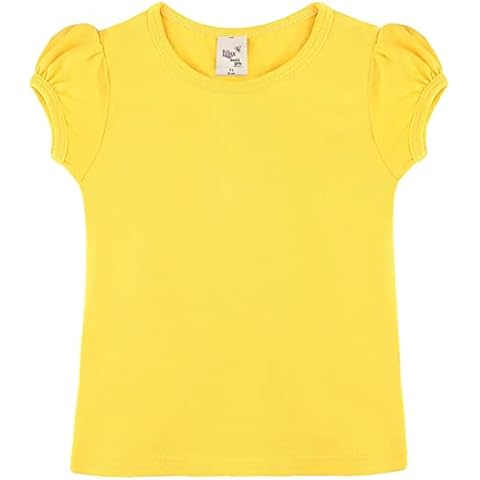 Lilax Girls' Puff Sleeve Cotton T-Shirt Cover