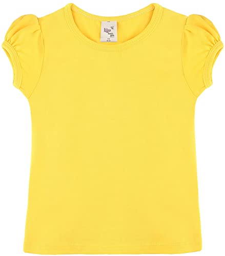 Lilax Girls' Basic Short Puff Sleeve Round Neck Cotton T-Shirt - Main Image