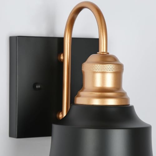 Image of KSANA Sconce Wall Lighting, Black and Gold Wall Mount Light Fixtures Modern Farmhouse Wall Sconces for Bedroom Living Room Hallway