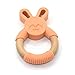 Produktbild JunYe Born Kids Bite Toy Infants Nursing Accessories Baby Teether Cartoon Rabbit Shape Silicone Wooden Ring Toys - Orange