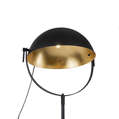 Qazqa magnax - Lampada da terra Industriale - 1 luce - L 57.6 cm - Nero - Industriale - Soggiorno I Camera da letto