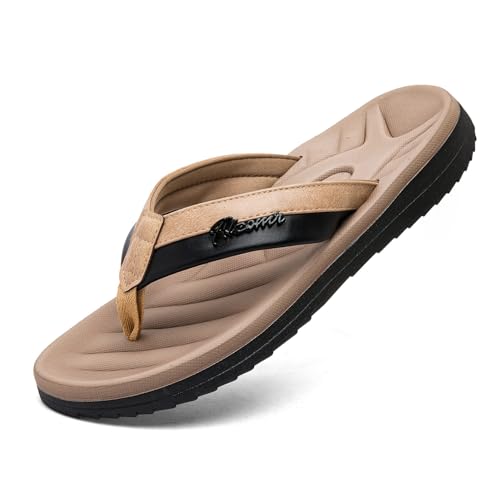 Image of Men's Flip Flops Sandal Casual Comfortable Outdoor Thong Sandals for Men Summer Beach Slides Lightweight Non-Slip Shoes with Soft Cushion Arch Support
