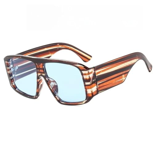 Lunettes de soleil rétro léopard UV400 pour homme et femme à monture surdimensionnée