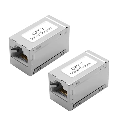 ZHITING 2x RJ45 Lan Kupplung Cat7,Lan Kabel Verl&auml;ngerung, Lan Adapter f&uuml;r Ethernet Kabel, Netzwerkkabel, Patchkabel Cat7 Cat6A Cat6 Cat5e Cat5 Geschirmt
