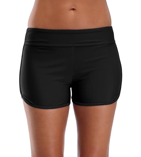 Sociala High Waisted Swim Shorts with Tummy Control