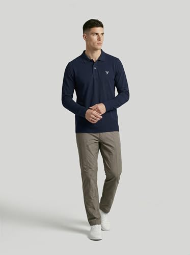 Image of TECHNOSPORT Men's Solid Full Sleeve Polo T-Shirt MATPIQ Quick Dry Slim Fit Sports Tee for Travel Casual Smart Wear UPF50+ Anti Odour