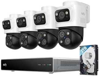 eufy Security S4 Camaras de vigilancia PoE NVR MAX, cámara Bullet PTZ de 16 MP, PTZ de 360°, Zoom 8×, Seguimiento Entre cámaras, luz estroboscópica, v...