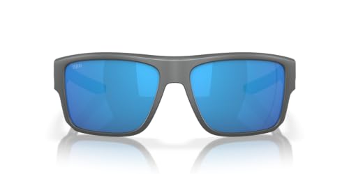 Costa del Mar Taxman Sunglasses, Matte Grey/Blue Mirrored 580G, 59 mm