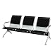 Kintness PU Leather 3-Seat Reception Bench Waiting Room Chair Airport Garden Salon Barber Guest Bench Black