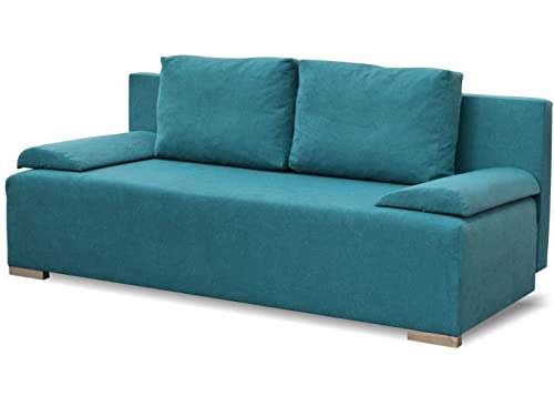 bonni Schlafsofa Eufori Plus, Sofa mit Bettkasten und Schlaffunktionn, Klappsofa, Schlafcouch, Bettsofa, Couch vom Hersteller, Couchgarnitur, Sofagarnitur (türkis)