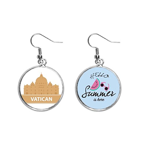 Pendientes de sandía con patrón Vaticano amarillo exclusivo