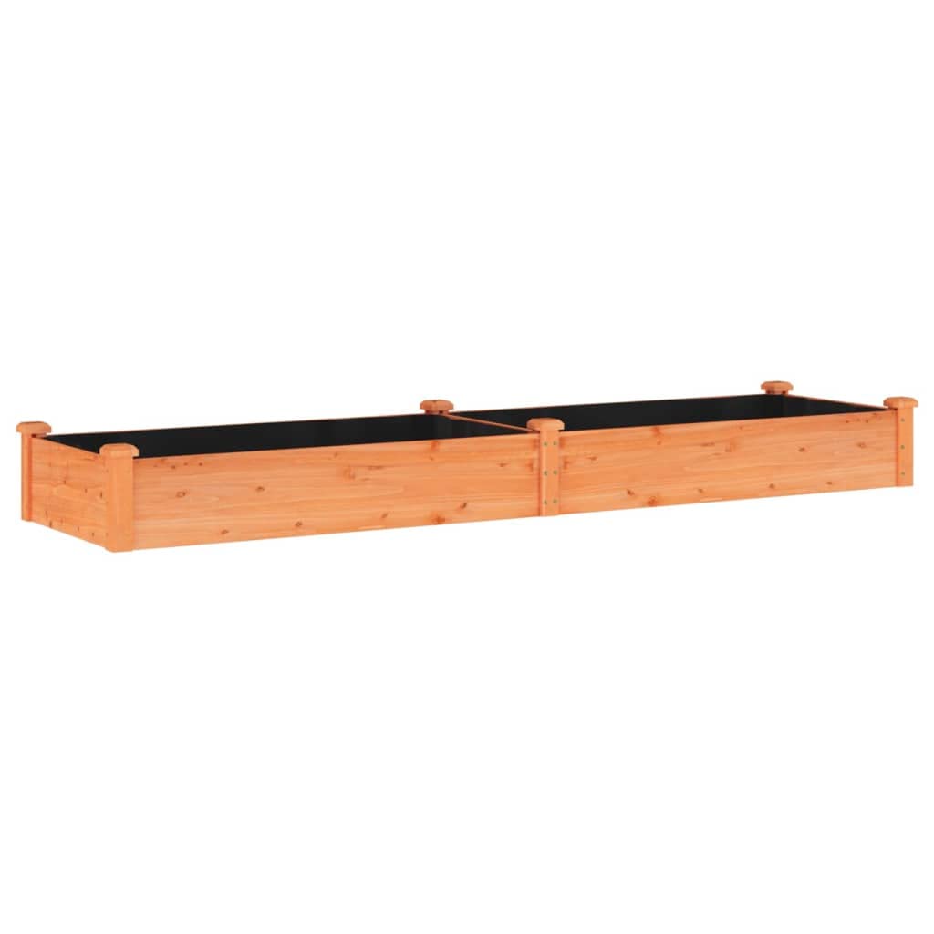 Vidaxl Brown Garden Raised Bed Planter With Liner Pot Solid Wood Fir