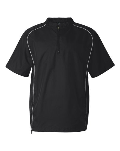 Rawlings Adult Quarter-Zip Short Sleeve Dobby Jacket With Piping Rawlings Adult Quarter-Zip Short Sleeve Dobby Jacket With Piping