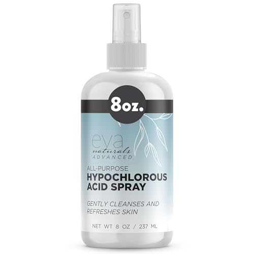 Hypochlorous Acid Spray for Face, Skin, and Body – 0.018% HOCl Facial Mist Toner, Hydrating Cleanser for Acne, Eczema, Rosacea, Eyelids, Pets, Workout, Baby, Back, Redness, Sensitive Care Spray
