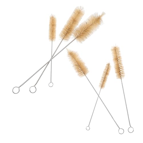 HAWILLOSCH Lab Cleaning Brushes Set Pcs Flask Brush Pig Bristle Stainless Steel Wire for Flask Bottle Jar Tube