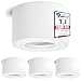 Produktbild linovum SMOL-W 4 Stück IP44 Feuchtraum Wasserschutz Deckenstrahler Deckenspot Aufbauspot mattes weiß LED Deckenleuchte extra flach Deckenlampe Aufbaustrahler Ø 80 mm für LED Module