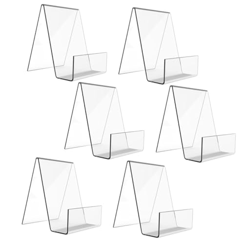 CONGARTENO 6個アクリル透明日?托架 卓上用ブックディスプレイスタンド 安定性抜群のデスクトップ書籍ホルダー ファイルやアートワーク展示向