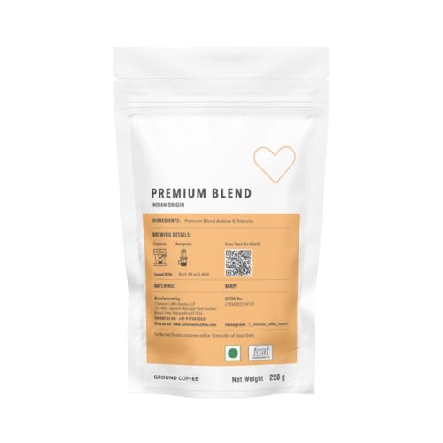Image of 7 Elements Coffee Roasters Premium Blend Ground Coffee - 250 g (Pack of 1) | Medium-Dark Roast (Aeropress Grind) | Specialty Robusta & Arabica Coffee Grounds | AA Grade | Rich Flavorful Coffee