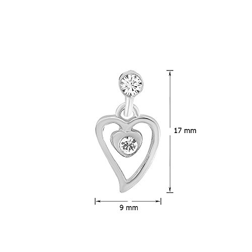 Rhodium Plated Crystal Stud Earring