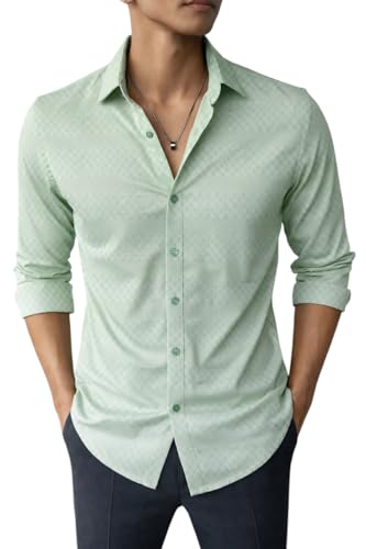 Image of Men's Casual Button Down Shirts Long Sleeve Linen Shirt Fashion Textured Beach Summer Shirts| Men Stylish Shirt | Men Fancy
