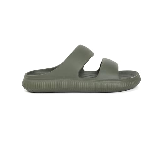 Image of Aqualite Men's Slides Slippers | Slip-On Comfort Flipflop Flat Base, Anti-Skid Sole & Lightweight | Casual Home & Outdoor Sandal for Men