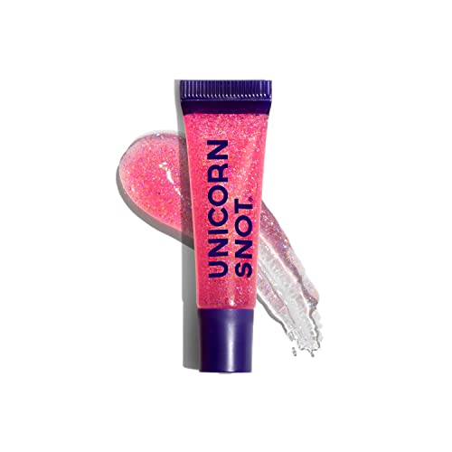 Image of UNICORN SNOT Holographic Glitter Lip Gloss | Sparkly & Shimmer Lips | Vegan & Cruelty Free 0.37 fl oz (Flamingo /Holographic Pink)