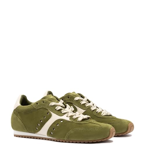 Stella Sneaker In Seaweed Suede And Ivory Leather2