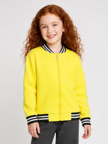 Image of LittleSpring Boys Girls Varsity Baseball Jacket Zip Up Bomber Jacket Thin 2-10Years