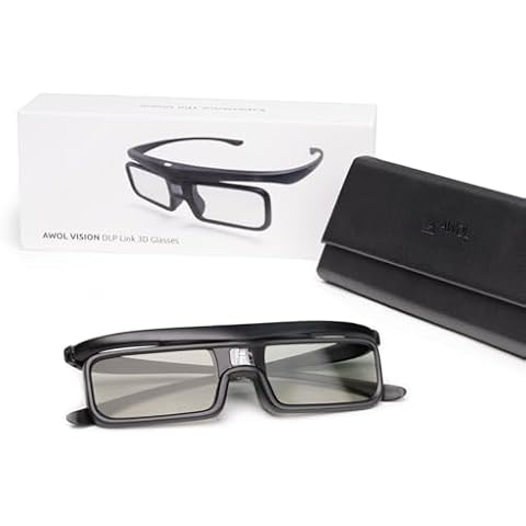 AWOL VISION DLP Link 3D Glasses, Rechargeable Active Shutter Eyewear compatiable with AWOL VISION LTV-2500, LTV-3500, Vanish TV & Other DLP-Link 3D projectors (1 Pack) Cover