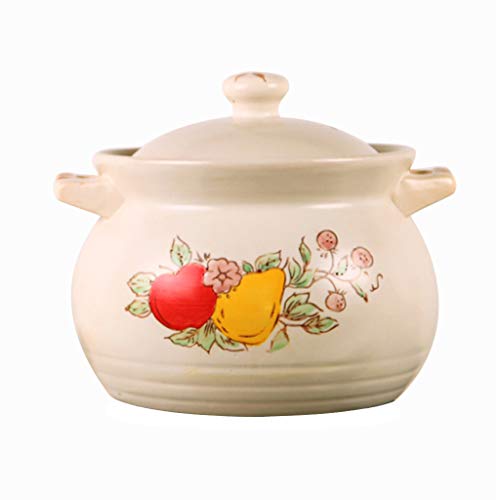 Pentole per stufati e brasati Casseruola in Ceramica Pentola in Pietra Pentola di Terracotta Pentola in Terracotta Grande capacità Cucina Zuppa Pentola Bianco Dipinto A Mano Famiglia Antiscottatura