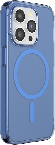 Image of POPSOCKETS iPhone 15 Pro Case Compatible with MagSafe, Phone Case for iPhone 15 Pro, Wireless Charging Compatible, Case Only - Vermeer Blue