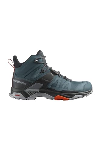 Image of Salomon Mens Salomon Men's X Ultra 4 Mid Gore-tex Hiking Boots for Men, Stargazer Black Scarlet Ibis, 9
