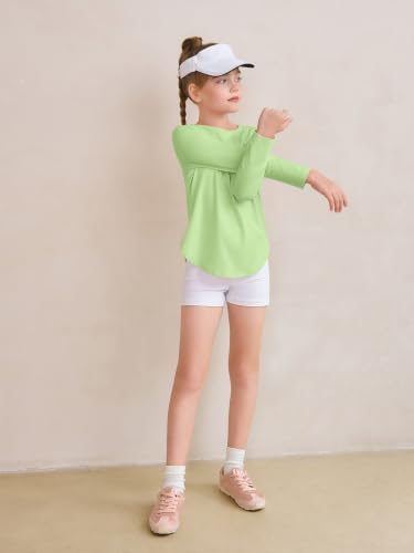 Image of Haloumoning Girls Long Sleeve T Shirts Kids Crewneck Tops 5-14 Years
