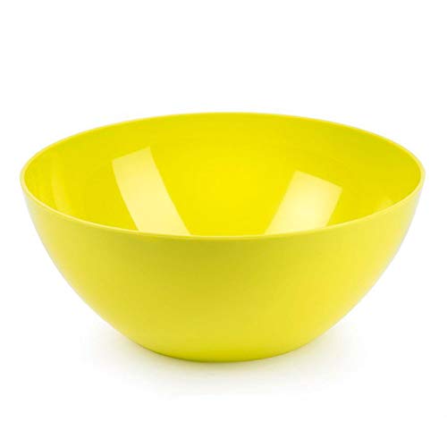 Tradineur - Bol, cuenco de plástico 25 x 12 cm - 3,6 litros, ensaladera, recipiente para palomitas, aperitivos, fruta, ligero y resistente, color surtido