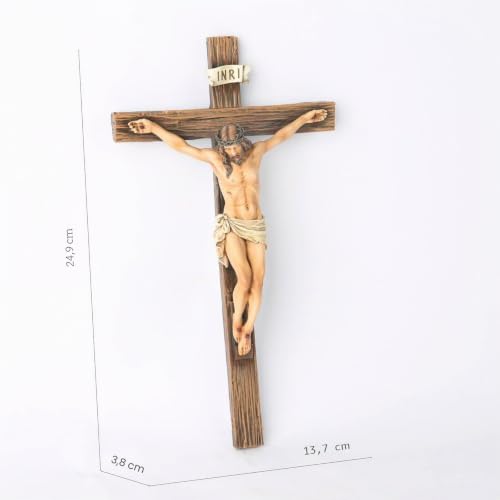 Miniatura 6 de Buildclassic Bc - Crucifijo Católico De Pared, Elemento Decorativo De Jesucristo, Inspiración Para El Hogar, Regalos Devotos, 25 Cm De Alto, Escultura Renacentista Pintada A Mano
