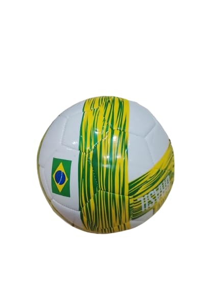 Balón de Fútbol Profesional, Estilo Brasil, Talla 5, Verde y Amarillo, Diseño de Bandera, para Entrenamientos y Partidos