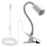 Wrpacttg Desk Clip Lamp Holder,Clamp Clip on Light, E26/E27 Book Clamp Light Fixture,Clip Laptop Lam
