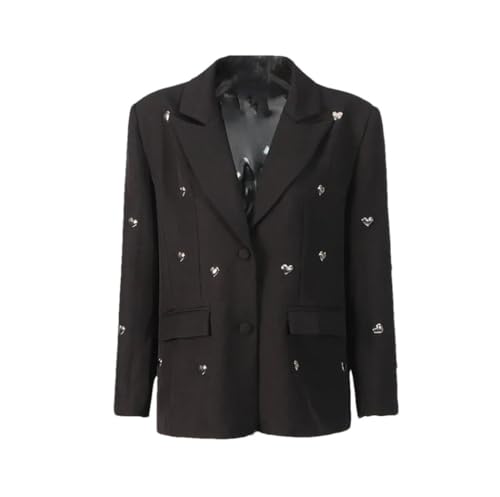 Blazer décontracté noir pour femme Haitpant avec motif cœur rouge veste de printemps