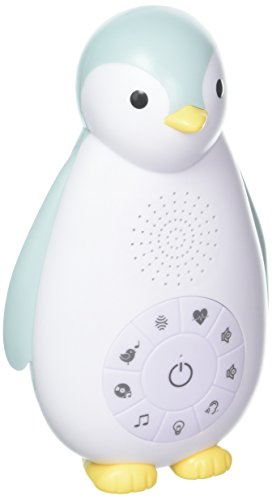 ZazuKids Portable Sound Machine and Nightlight, Blue Sound Soother with Bluetooth Speaker, Zoe Penguin Design, for Babys and Young Children