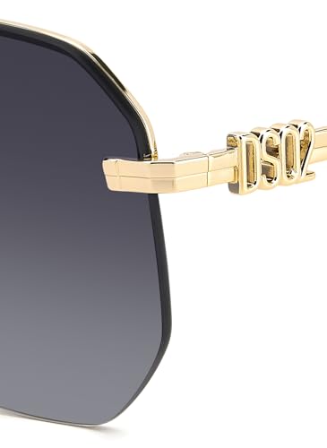 Dsquared Unisex Sunglasses D2 0103/S Rhl 60/16/145 Men's Sunglasses, RHL/9O Gold Black, 60, Rhl/9o Gold Black, 604