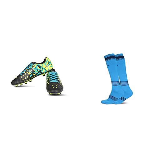 Image of Vector X Chaser Kids Football Shoes (Orange-Black-Firozi)