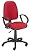 NOWY STYL Sedia da scrivania ergonomica con ruote, tappezzata in rosso, ideale per ufficio, braccioli fissi, schienale e altezza regolabili, alta resistenza, modello Jupiter