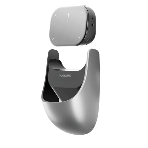 Porodo Bluetooth Detachable Air Mouse, Wireless Mouse & Presentation Clicker, Magnetic Detachable Touchpad, Wireless Presenter Remote, Presentation Spotlight, Easy-Switch for Windows, macOS - Grey