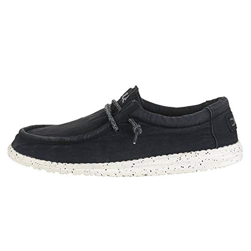 Wally Dude Shoes Hombres Lavado Negro UK9 / EU43