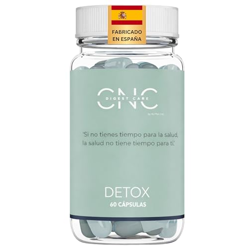 CNC DETOX adelgazante potente – Drenante, Diurético y Depurativo – Regeneración de Colon, Hígado e Intestinos – Elimina toxinas y líquidos – Probióticos 100B + Aloe Vera + Carbón Activo + Hinojo